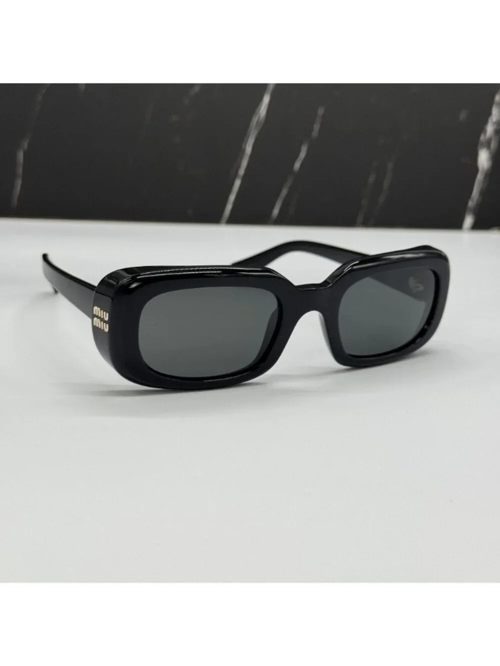 New Miu Miu SMU B13S 16K08Z Black Square Women Sunglasses MUB13S